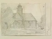 Teckning av Ferdinand Boberg. Värmland, Väse hd., Alsters kyrka