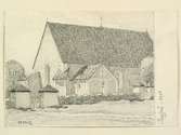 Teckning av Ferdinand Boberg. Västerbotten, Bygdeå kyrka