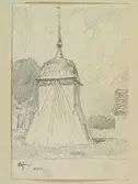 Teckning av Ferdinand Boberg. Västergötland, Gäsene hd., Hof kyrka, Stapeln