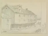 Teckning av Ferdinand Boberg. Västervik, Fiskaregatan