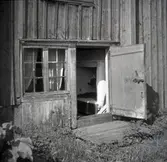 Köksingång på husets baksida.