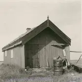 Sjöbod vid Klockholm. Sedd mot bodsvalen.