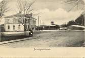 Järnvägsstationen omkring sekelskiftet 1900.