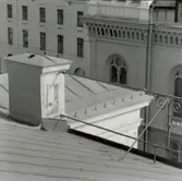 Bild från taket på Kalmar teater, mot Frimurarehotellet.