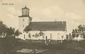 Vykort med motiv av Gårdby kyrka.