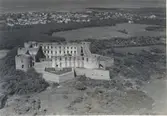 Flygfoto över Borgholms slottsruin.