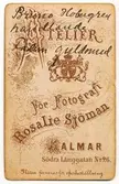 Bruno Holmgren, handlare. Fadern Guldsmed. Atelier för fotografi Rosalie Sjöman Kalmar Södra Långgatan No 26.