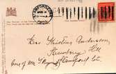 Ett vykort till Kristina Andersson, Strawberry Hill, c/o Mr Raymond, Stamford, Ct från Linnea Törnqvist. Stamford, 13 March 1905.