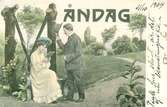 Vykort skickat till Kristina Andersson, född 1865 i Böda, syster till N J Andersson, när hon bodde i USA. Kortet är skrivet av Edvard Nilsson i Böda.
På sidan av kortet står det skrivet: 