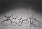Målerås Glasbruk. Glasserie. Grogglas, selterglas, snappsglas och vinglas.