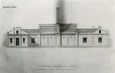 Ritning över Kalmar gasverk av Arvid Hjortsberg 1861-1862. Originalet hos elverket.