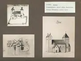 Teckningar av Alböke kyrka.