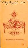 Rudolf Engström 1883.

Från Anna Klintbergs Atelier Wisby [Visby].