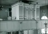 Läktarorgeln i Fliseryds kyrka. Orgelfasaden är från 1862, medan orgelverket ersattes 1959