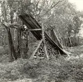 Valåkra by. Veduppläggnng på gården.