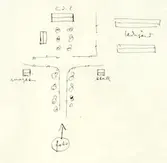 Enkel planritning över Kölby gård.