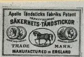 Tändsticksetikett från England, 