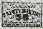 Tändsticksetikett från England, 