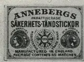 Tändsticksetikett från England, 