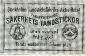 Tändsticksetikett 