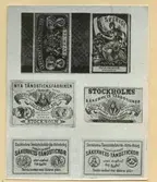 Urval av tändsticksetiketter ur Sven Johanssons 