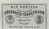 Tändsticksetikett från Oskarshamns Tändsticksfabrik,