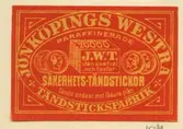 Tändsticksetikett från Jönköpings tändsticksfabrik,  