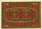 Tändsticksetikett från Mönsterås Tändsticksfabrik, 