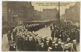 Studenternas hyllningståg för konungen den 11 februari 1914 i Stockholm.