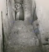 Interiör från trapphuset i Hossmo kyrka.