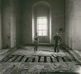 Bjälklagssanering i rum 75 på Kalmar slott.