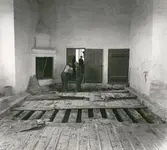 Bjälklagssanering i rum 75 på Kalmar slott.