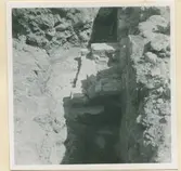 Ett schakt till en arkeologisk utgrävning vid Krusenstiernska trädgården.