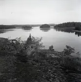 Utsikt från berget vid hamnen mot nordväst i närheten av Fågelvik.