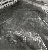 Arkeologisk utgrävning inför byggandet av nya landstingshuset. Bastionen Carolus Nonus och en del av pålverket, sett från ovan.