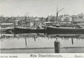 Ölandshamnen i Kalmar vid 1800-talets slut. Vykort, reproduktion efter Dryselius.