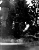 Dagny Elfman, Nils Olof Elfman och Hjalmar Elfman på utflykt till Halle- eller Hunneberg.

Fotograf är Maria Berg, född Flach.

Kapten Sigge Flachs samling, Prinshaga, Axvall.