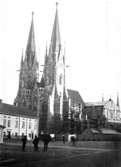 Skara.
Kvarteret Domkyrkan. 
Exteriör, hösten år 1890.