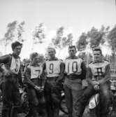 Motocross på Dala-banan, Lundsbrunn, 1958.
Förare från Skara motorklubb. Från vänster Rune Magnusson, Teodor 