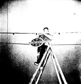 Skara.
Uppsättning av juldekorationer 1954.