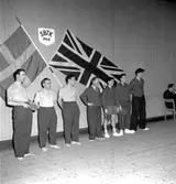 Skara. Bordtennis; Engelska BT-spelare gästar Skara BTK 22/1 1953.

Skara Bordtennisklubb