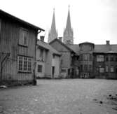 Skara. Marumsgatan 4. Hallbergs bakgård 1951.