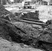 Skara. Marumsgatan. Zettervallska huset, grävning för nybygge 1963.