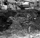 Skara. Marumsgatan. Zettervallska huset, grävning för nybygge 1963.