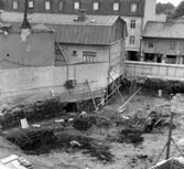 Skara. Marumsgatan. Zettervallska huset, grävning för nybygge 1963.