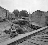 Skara. Marumsgatan. Zettervallska tomten, grävning för nybygge 1963.