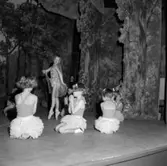 Balettskolans uppvisning i Folketsparksteatern 16/5 1958.
Dansuppvisning.