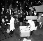 Skara. Mejeriförbundets ostmässa i Idrottshallen 19-20 november 1966.