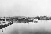 Kockums mekaniska verkstad, utsikt över varvet i slutet av 1880-talet.