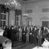 Skara Manskör.
Vänortsbesök från Norge 6 juni 1959.
Sångarförbrödning på Stadshotellet.